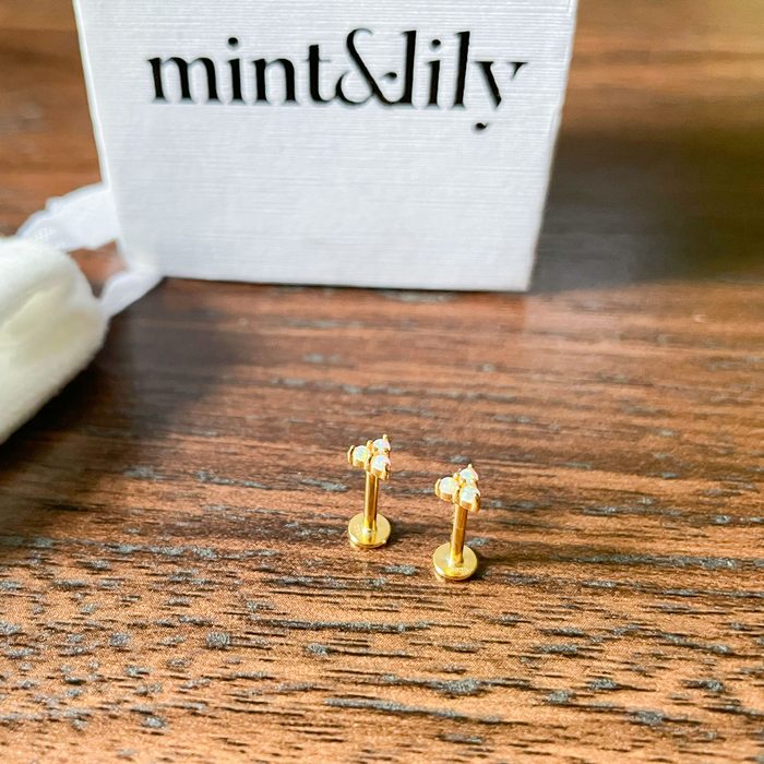 Mint & Lily Opal Trio Sleeper Stud Earrings