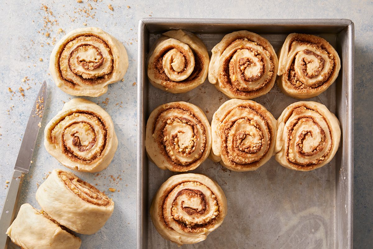 Roll up jelly-roll style, starting with a long side; pinch seam to seal. Cut into 12 slices;