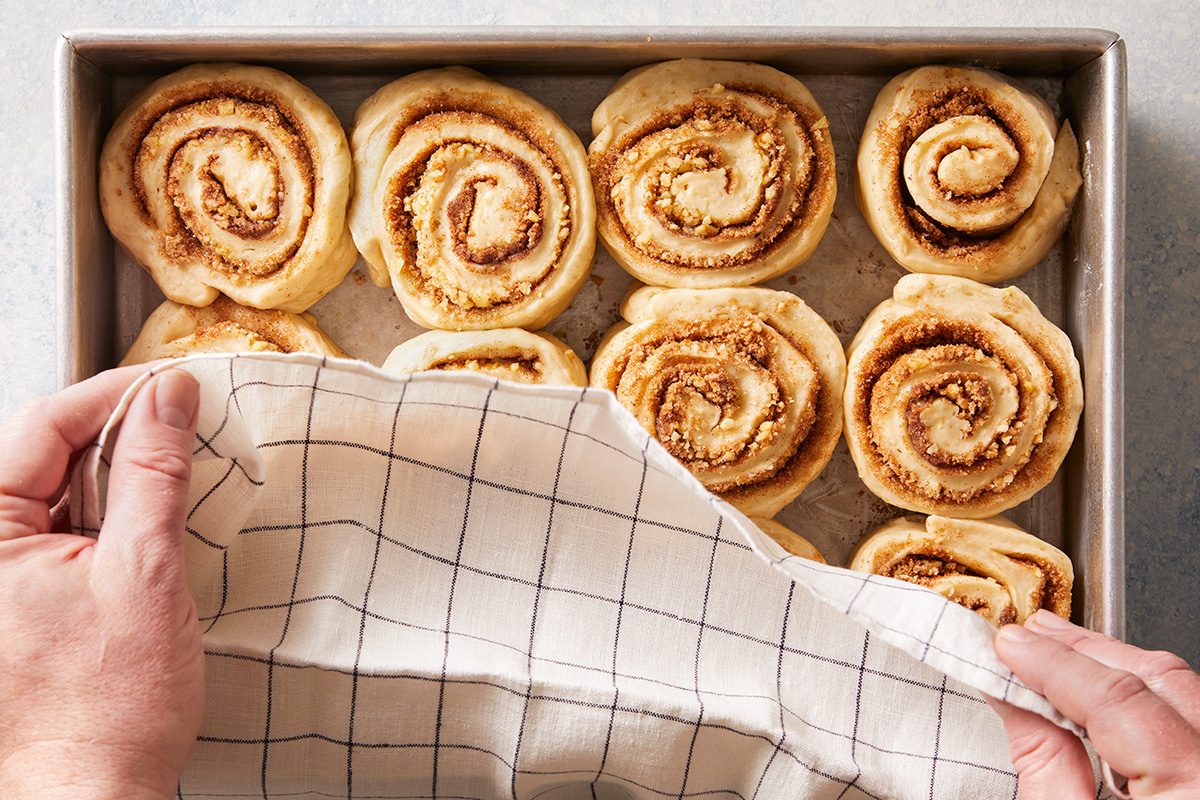 Cover with a kitchen towel.