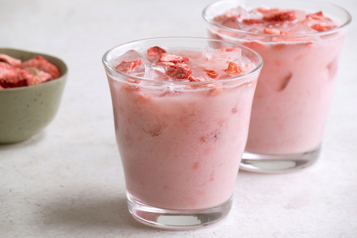 Copycat Starbucks Pink Drink is ready and served in two glasses