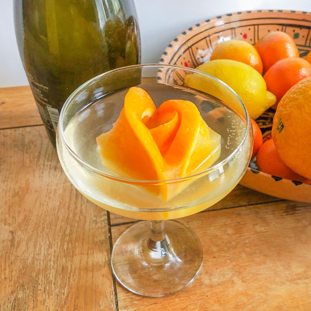 Home made mimosa served on a table