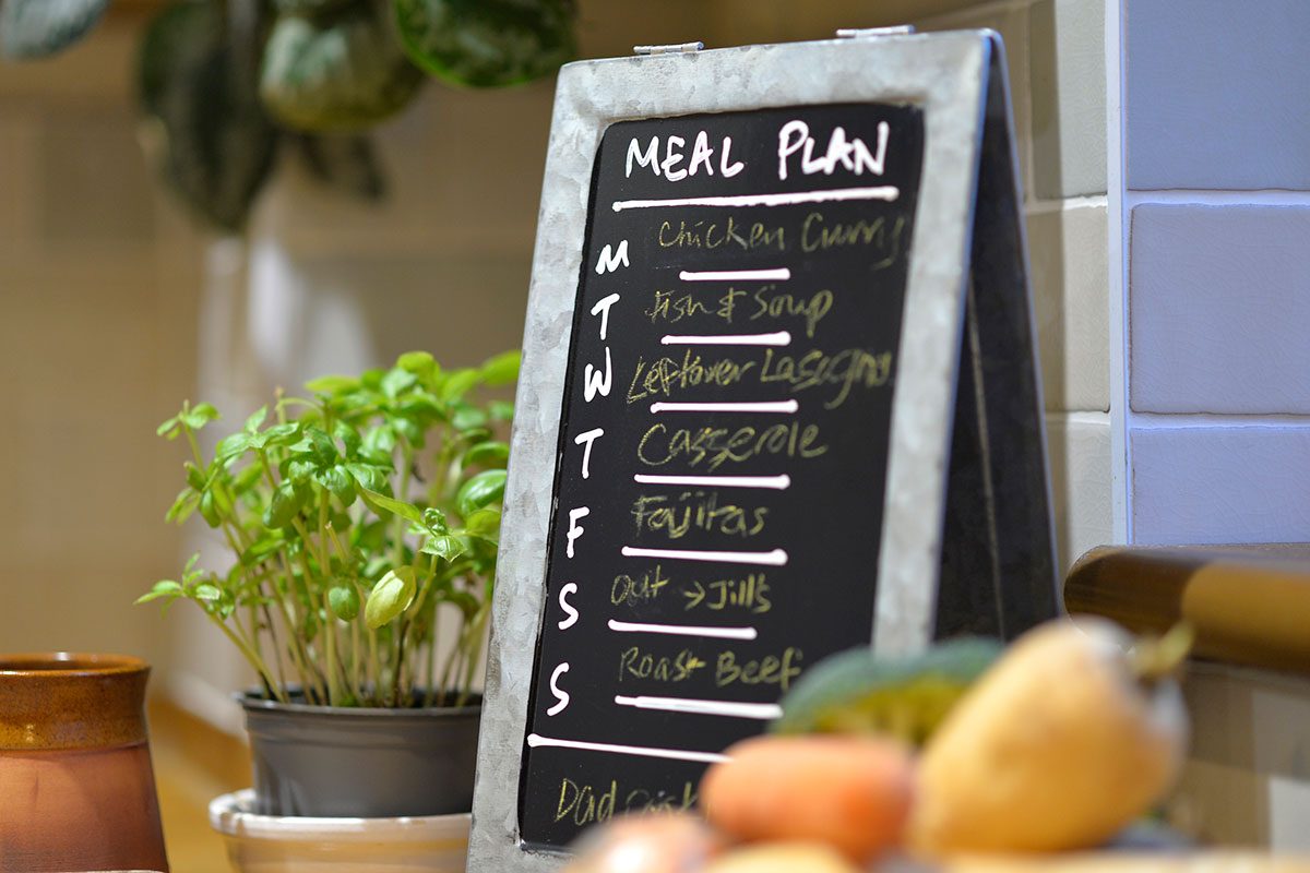 Kitchen Meal Prep board in home kitchen