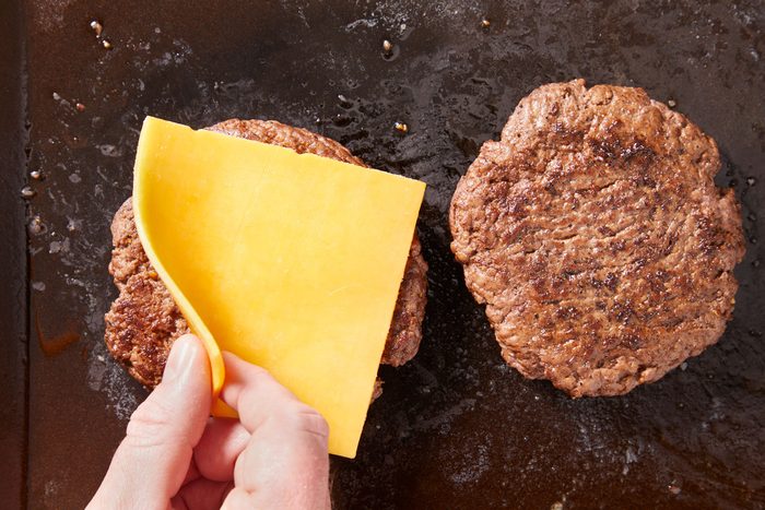 top with a slice of cheddar cheese