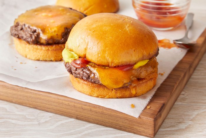 3/4 shot of Easy Wisconsin Butter Burger