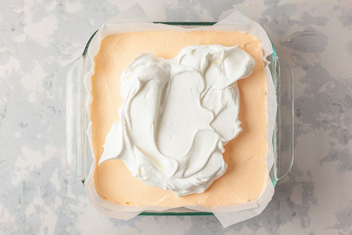 Whipped topping on a orange filling