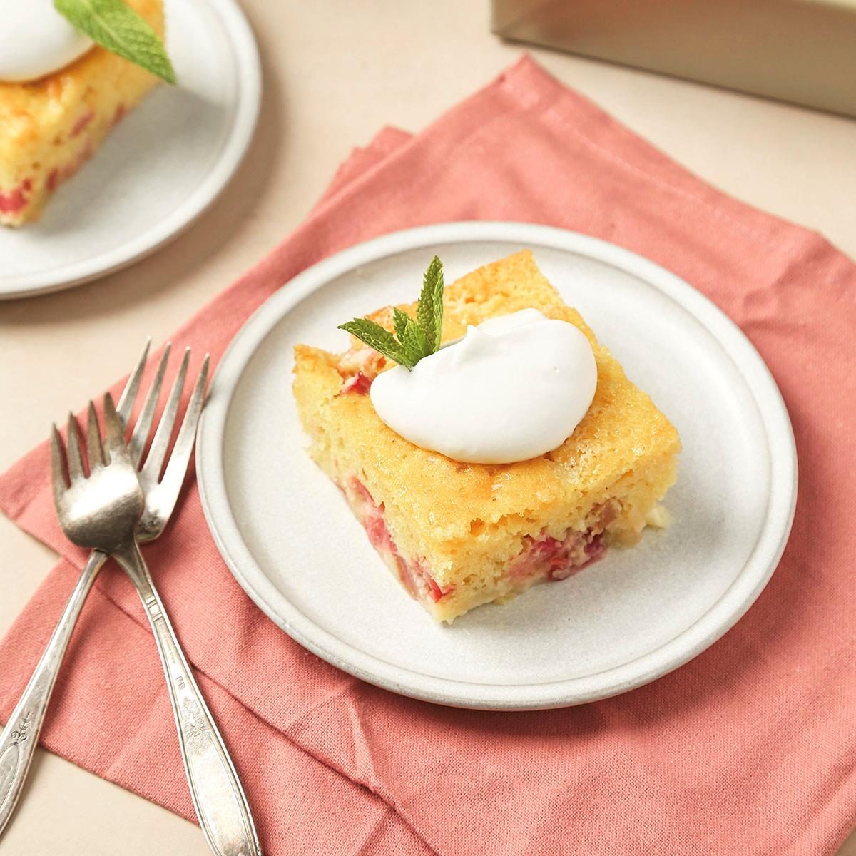 Rhubarb Custard Cake