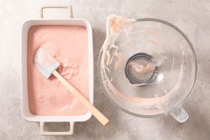 Spread into a greased 11x7-in. baking dish