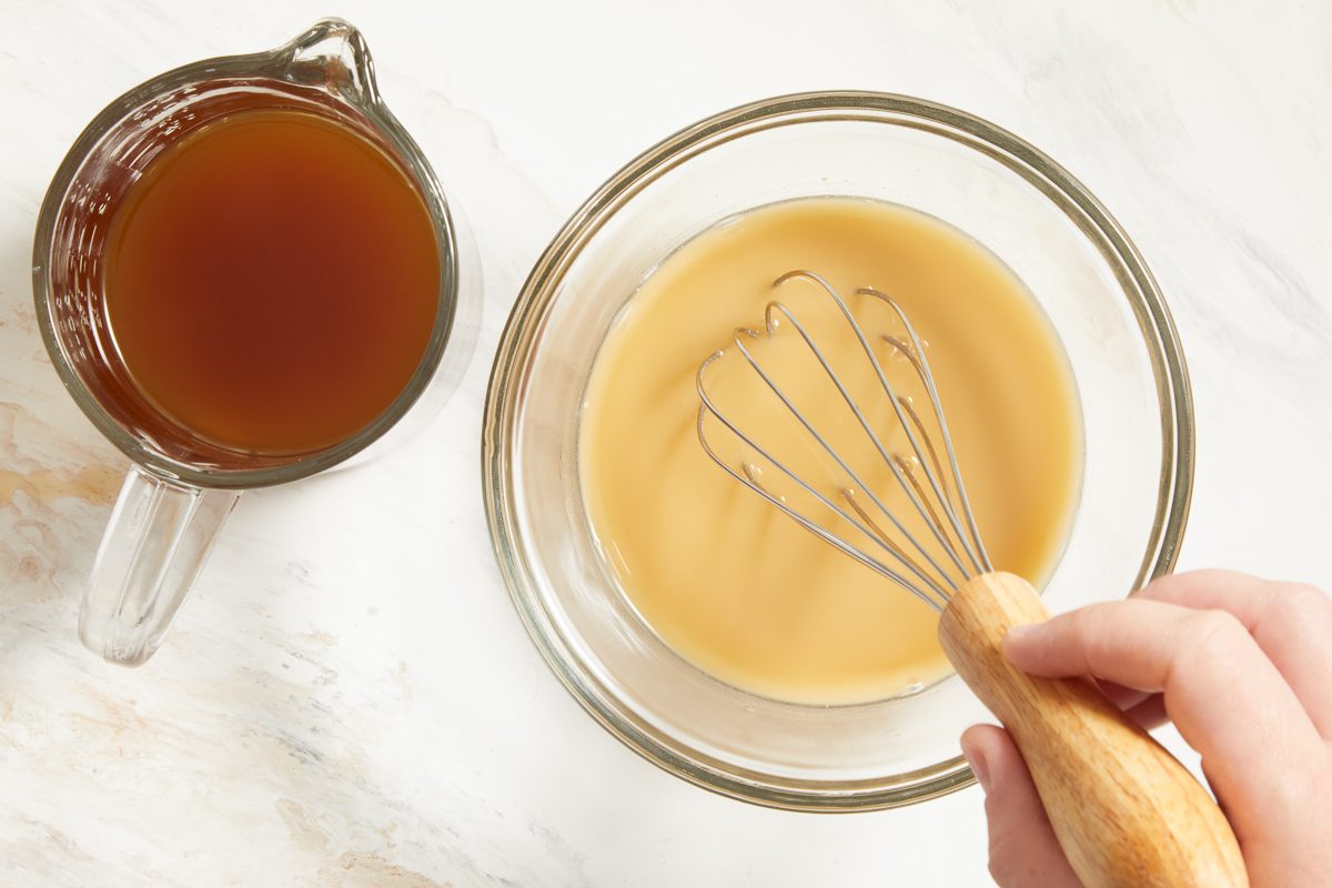 flour and broth mixed together in a bowl