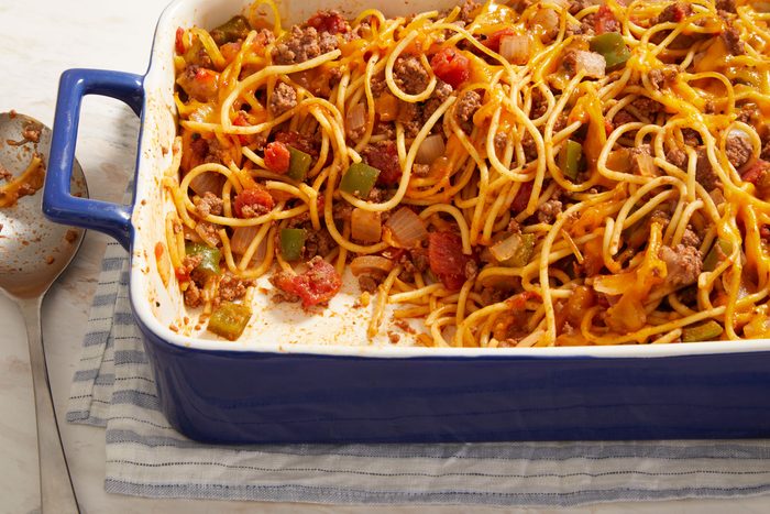 3/4 shot of Confetti Spaghetti