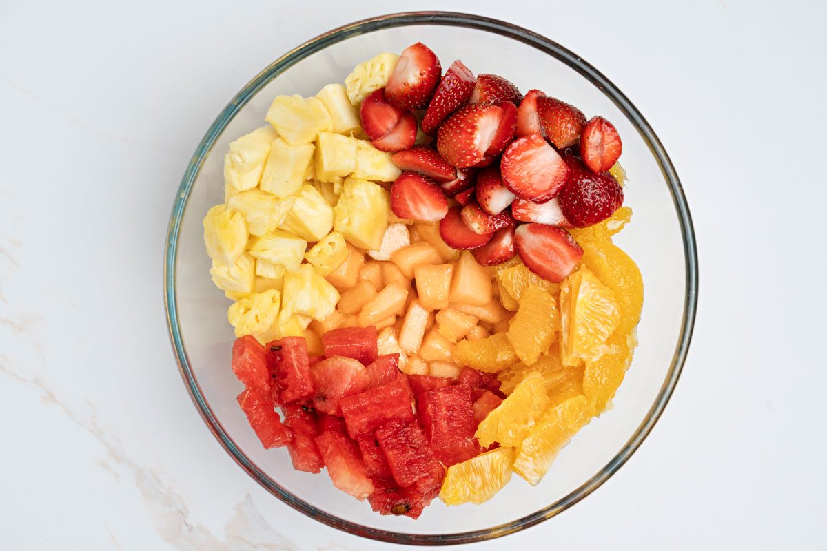 stir in remaining fruits