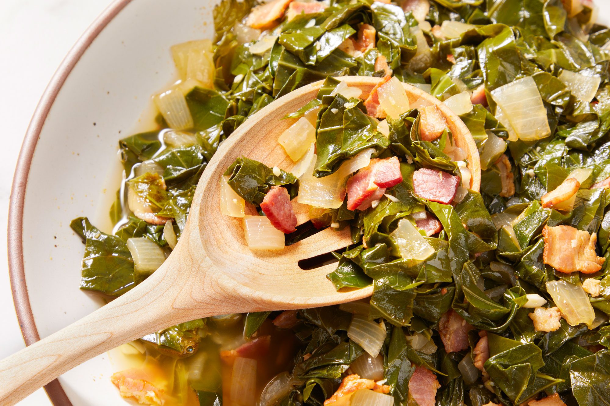 Close up shot of Instant Pot Collard Greens