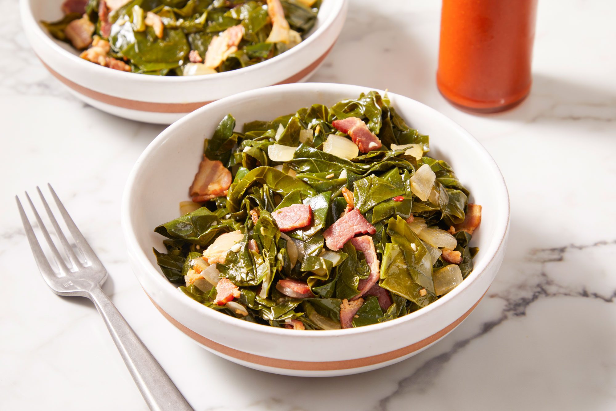 3/4 shot of Instant Pot Collard Greens