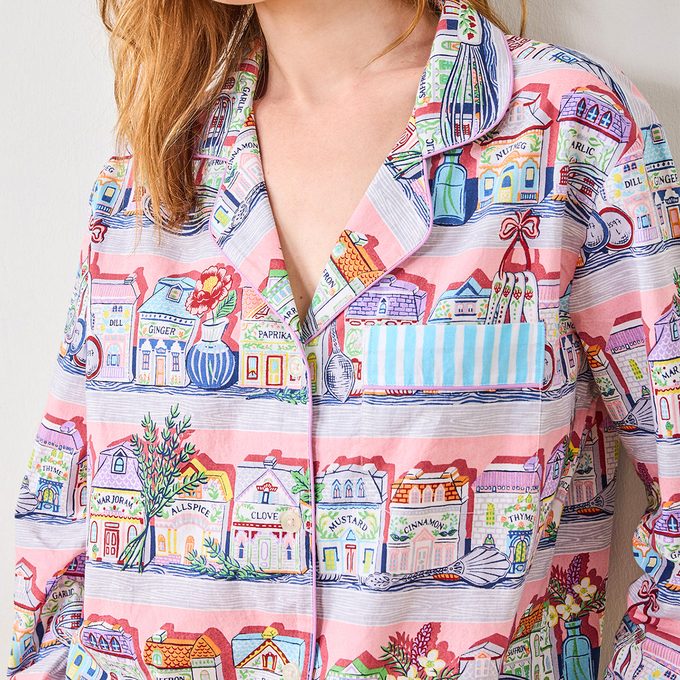 Lenox Spice Village X Printfresh Pink Kitchen Long Pj Set