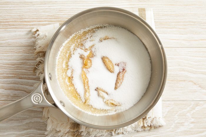 granulated sugar in a pan