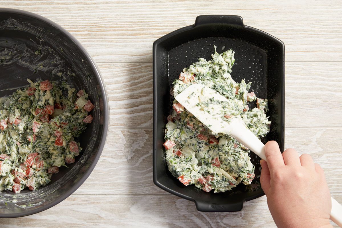 Transfer to a greased 1-1/2-qt. baking dish.