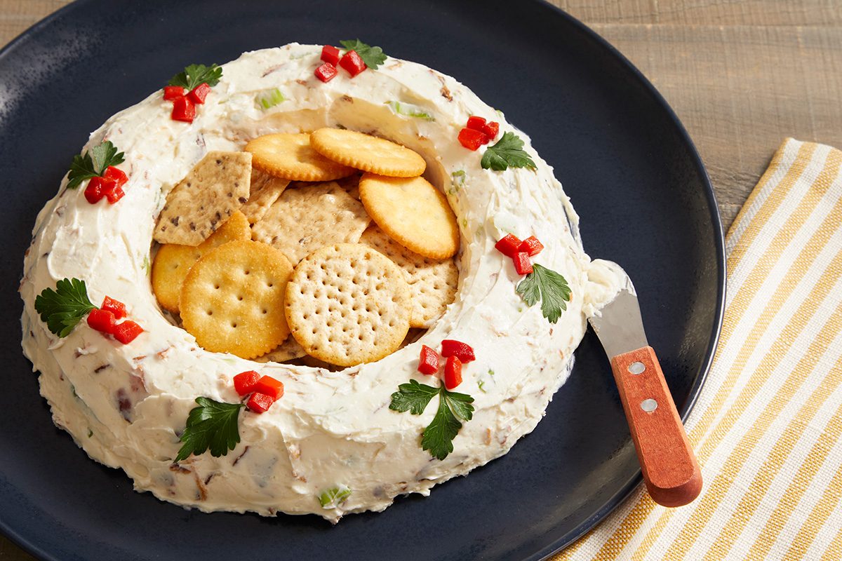 3/4 shot of Bacon Cheese Wreath