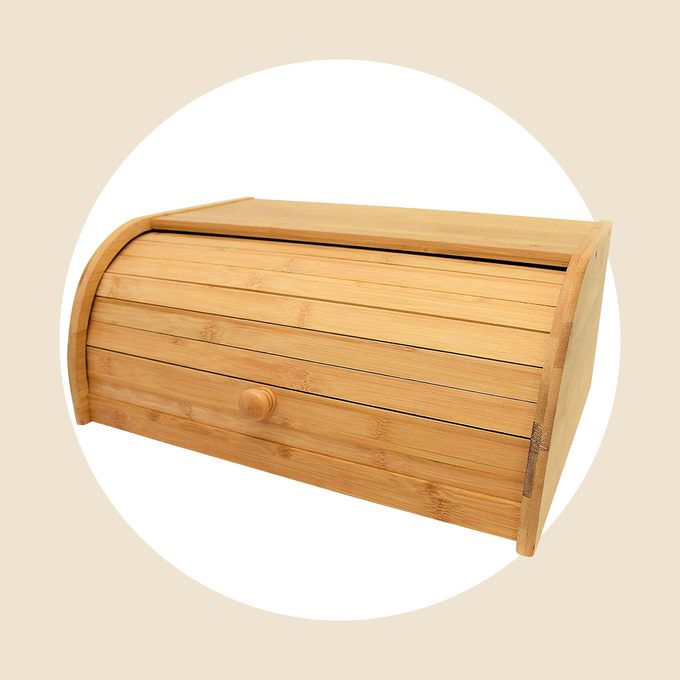 Natural Bamboo Roll Top Bread Box Via Walmart.com