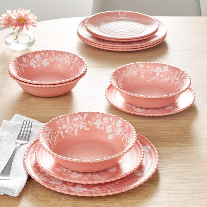 The Pioneer Woman 12 Piece Bamboo Melamine Dinnerware Set Via Walmart.com