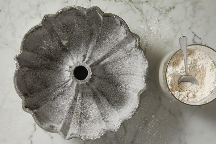 Fluted tube pan greased up