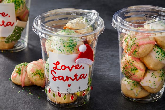 cookies in a clear drink cup