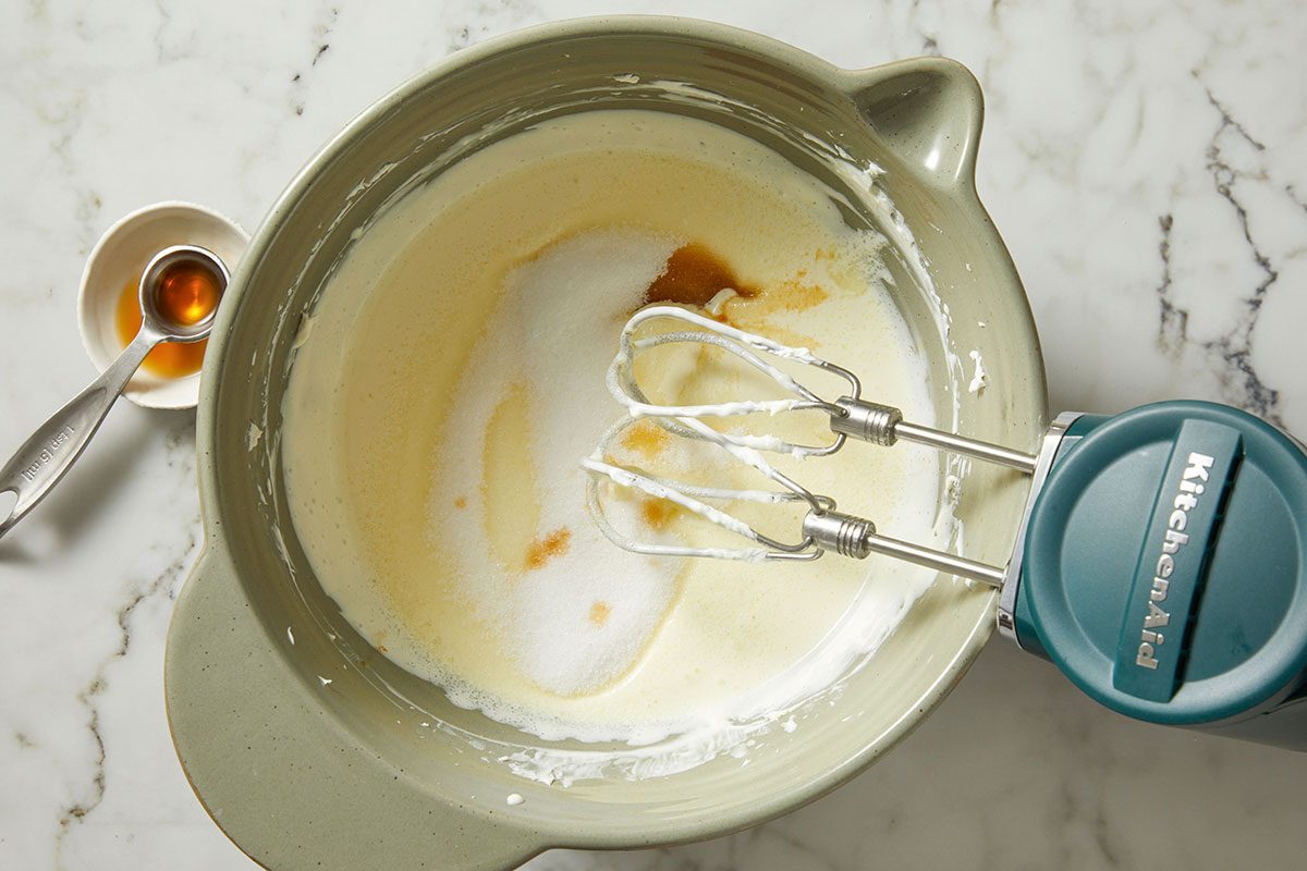 Continue beating until well blended,