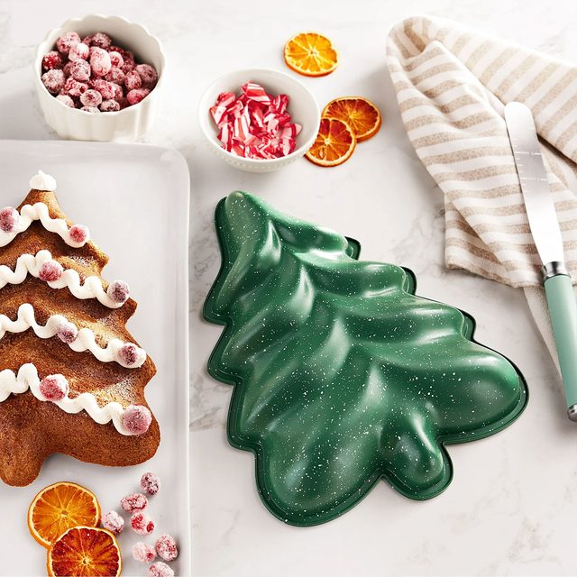 Walmart Just Dropped The Pioneer Woman Holiday Collection  Tree Shaped Nonstick Cast Aluminum Cake Pan Via Walmart.com