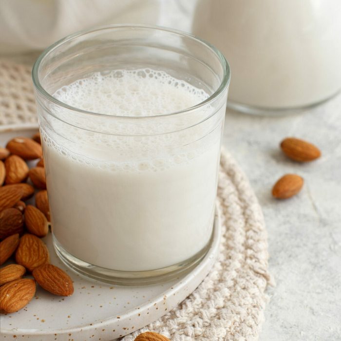 Vegan almond milk, non dairy alternative milk