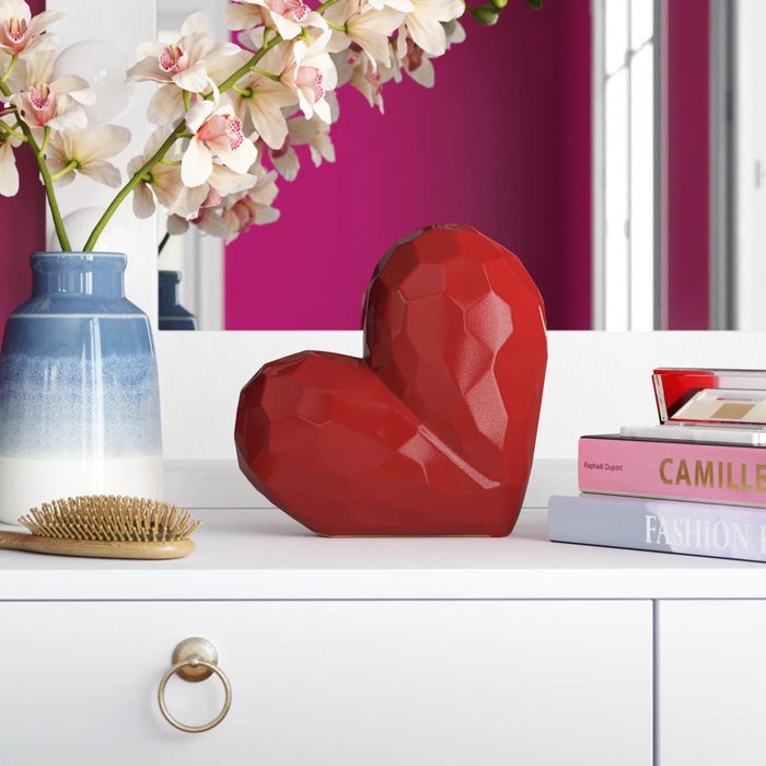Geometric Heart Sculpture Via Wayfair.com
