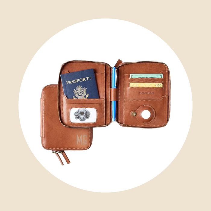 Monogrammed Leather Travel Wallet Via Markandgraham.com
