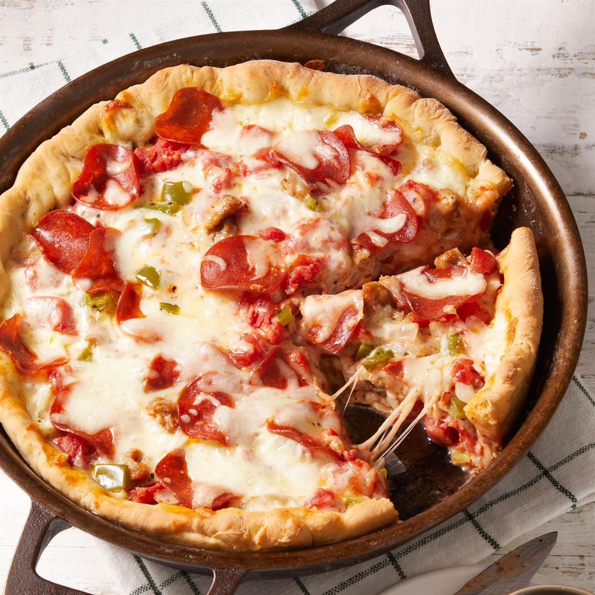 Deep-Dish Sausage Pizza
